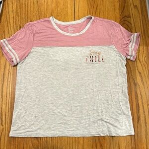 Justice active pink and gray tshirt. Girls size 14-16